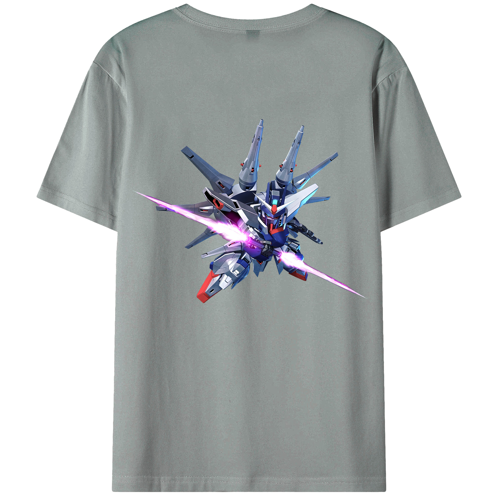 （画像用） 機動戦士ガンダム Mobile Suit Gundam 綿100％ メンズ半袖Tシャツ（バックプリント） 通気性